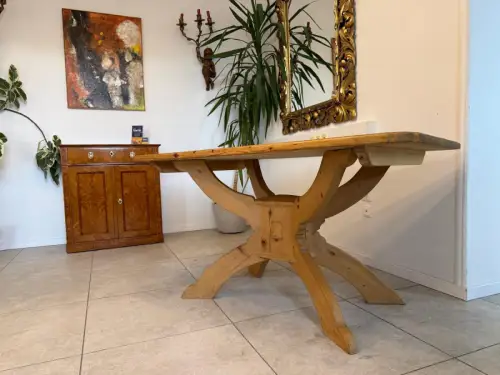 Uriger Bauerntisch Naturholz Hüttentisch Naturholztisch Weichholz D1207