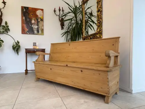 Antike Jugendstil Truhenbank Landhausbank Küchenbank breite 183cm D1221