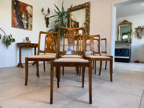 Ensemble von 8 Sessel Barockstil Intarsien Prachtexemplar D1239