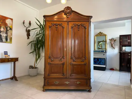 Antiker Originaler Pfeiferlbarock Kleiderschrank Dielenschrank Schrank D1236