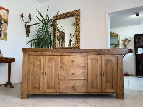 Historische Hobelbank Werkbank Pult Tresen Ladenschrank Designerstück D1256