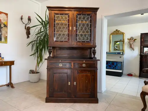 Originale Bäuerlicher Zirbenholz Küchenschrank Küchenkredenz D1257