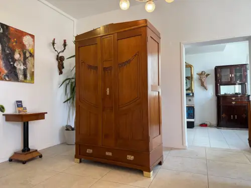 Antiker Restaurierter Jugendstil Kleiderschrank Kleiderkasten D1259