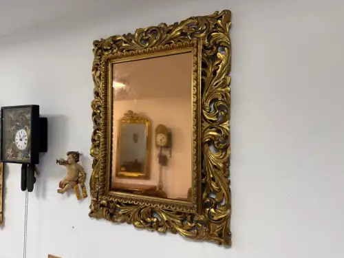 SALE Florentiner Spiegel Akanthusblattschnitzkunst Holzschnitzerei Golden G2380