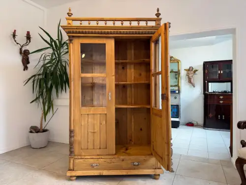 Vitrinenschrank aus der Epoche der Gründerzeit Bücherschrank D2286