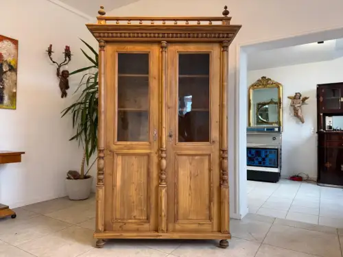 Vitrinenschrank aus der Epoche der Gründerzeit Bücherschrank D2285