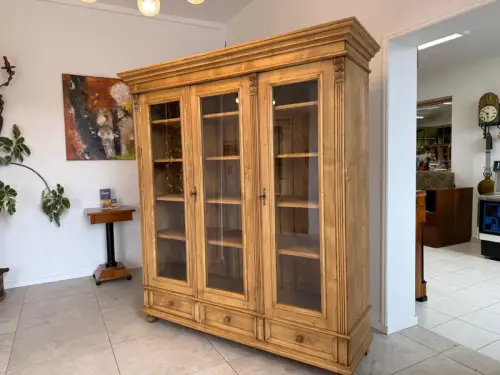 Bäuerliche Vitrine Bauernvitrine Naturholz Bücherschrank D2288