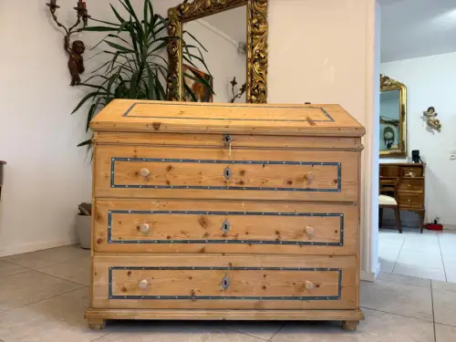 Biedermeier Sekretär Naturholz Antik Weichholz Bäuerlich Restauriert G2364