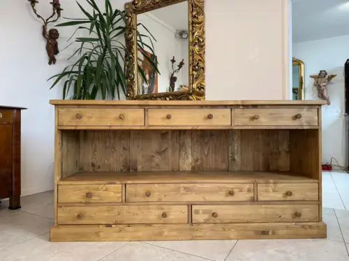SALE Bäuerliche 8 Laden Kommode Anrichte Sideboard Weichholz D2311