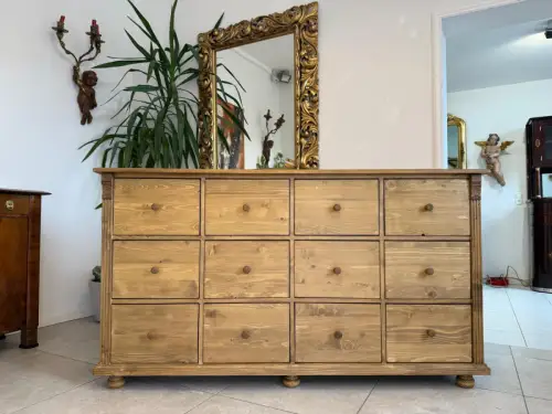 SALE Bäuerliche 12 Laden Kommode Anrichte Sideboard Weichholz D2312