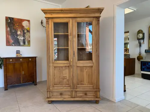 Bäuerliche Vitrine Bauernvitrine Bücherschrank Bauernschrank Glasschrank D2327