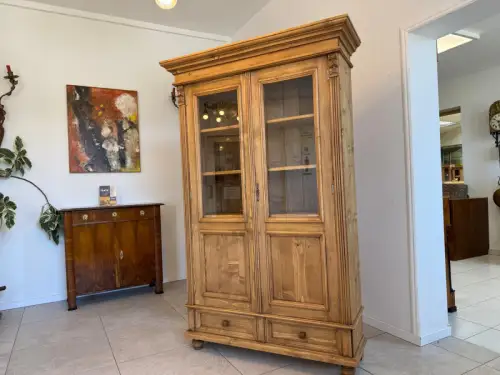 Bäuerliche Vitrine Bauernvitrine Bücherschrank Bauernschrank Glasschrank D2327