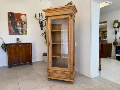 Bäuerliche Vitrine Bauernvitrine Bücherschrank antik Bauernschrank Glasschrank D