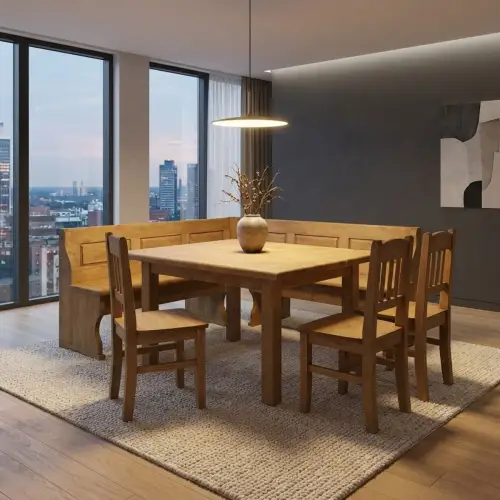 Bauernstube Eckbankgruppe Bauerntisch 4 Sessel Fichtenholz D2329