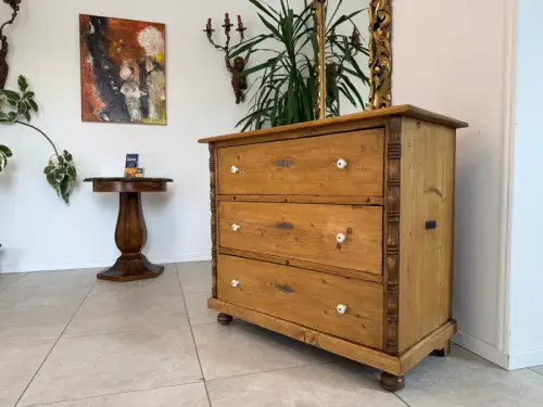 Biedermeier Kommode 3 Ladenkommode Antik Original D2380