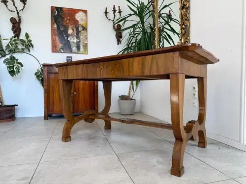 Spätbiedermeier Schreibtisch Sekretär Nussholz Originalstück D2388