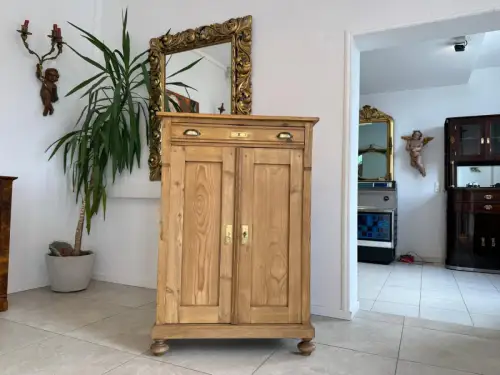 Gründerzeit Vertiko Ladenschrank Halbschrank Naturholz D2439