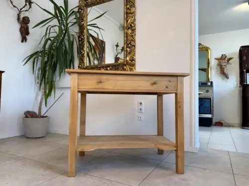 Bäuerlicher Tisch Beistelltisch Blumentisch Bauerntisch Antik D2430