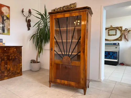 Sale Biedermeier Vitrine Sonnenvitrine Bücherschrank Bibliotheksschrank Nussholz