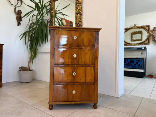 Biedermeier Wochenkommode Nussholz Restauriert D2473