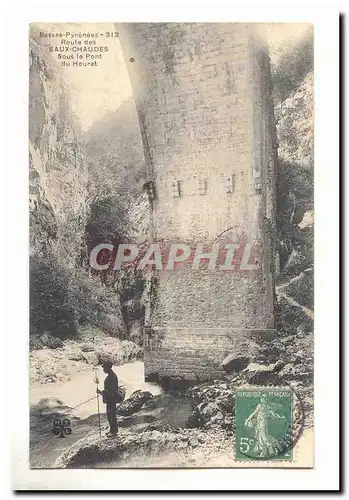 Route des Eaux chaudes sous le pont du Houret Ansichtskarte AK