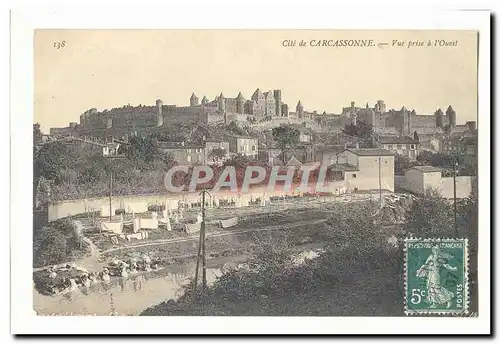 Cite de Carcassonne Cartes postales Vue pries a l'ouest (lavandieres)