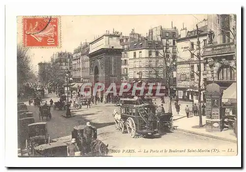 Paris (10eme) Ansichtskarte AK la porte et le boulevard Saint Martin (tres animee)