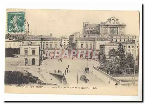 Chalons sur marne Cartes postales Perspective sur la rue de la Marne