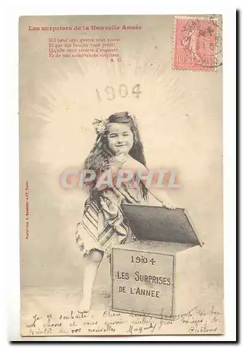 Cartes postales Les surprises de la nouvelle annee 1904 (enfant)