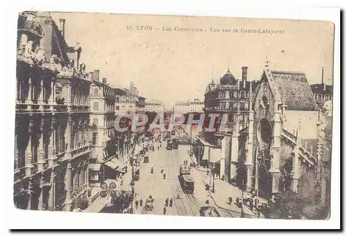 Lyon Cartes postales Les cordeliers Vue sur le cours Lafayette