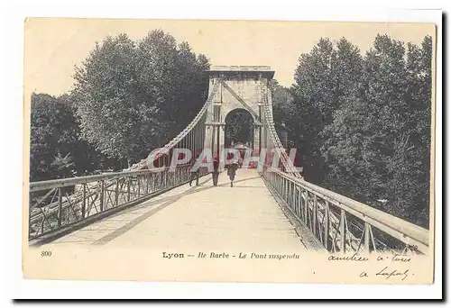 Lyon Ansichtskarte AK Ile Barbe Le pont suspendu