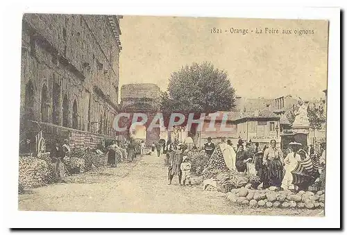 Orange Cartes postales La foire aux ognons (marche) (reproduction)
