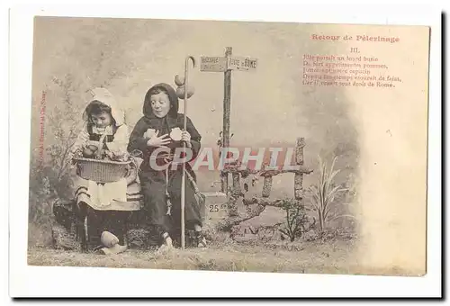 Cartes postales Retour du pelerinage Bellevue Route de rome
