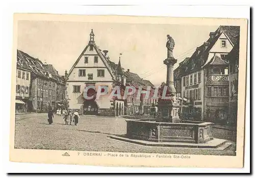 Obernai Ansichtskarte AK place de la Republique Fontaine Ste Odile