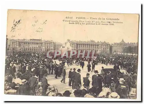 Paris (8eme) Ansichtskarte AK Place de la Concorde D&#39abord appelee Place Louis 15 puis place de la Revolution