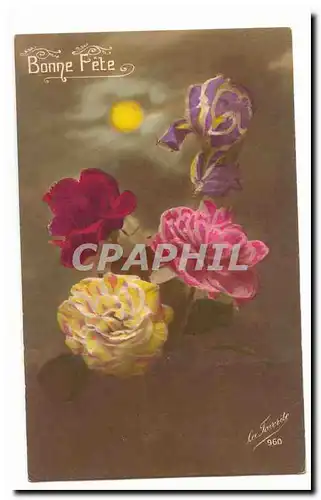 Cartes postales Fantaisie Bonne Fete Roses