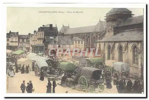 granvilliers Cartes postales Place du marche (animee) TOP