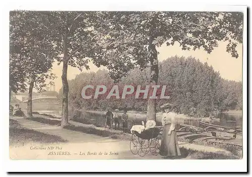 Asnieres Cartes postales Les bords de la Seine (landeau enfants)