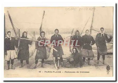 Paris Plage Ansichtskarte AK Pecheuses de crevettes TOP (peche metier)