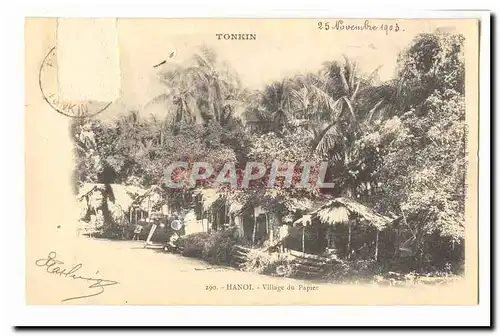 Tonkin Indochine Hanoi Vietnam Cartes postales Village du papier