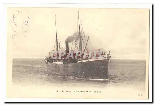 Le Havre Ansichtskarte AK Steamer en pleine mer (bateau ship)