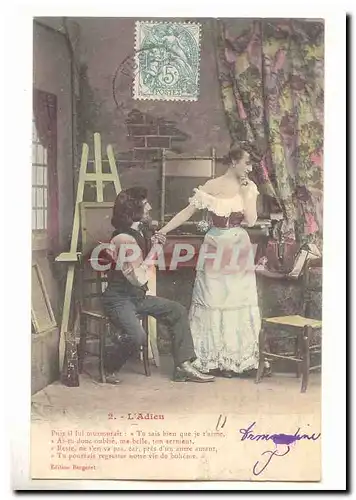Cartes postales Couple l&#39adieu Fantaisie