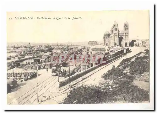 Marseille Cartes postales Cathedrale et quai de la Joliette