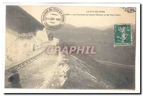 Le Puy de Dome Cartes postales Le tournant du grand rocher et les Puys Nord (train)