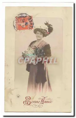 Cartes postales fantaisie Bonne annee (femme)