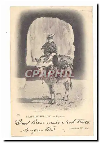 Beaulieu sur mer Cartes postales Paysanne (ane donkey)