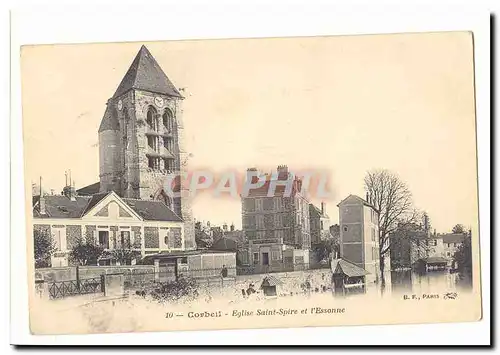 Corbeil Cartes postales Eglise Saint spire et l&#39Essonne