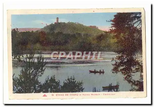 Cartes postales Etang de hanau et ruines Waldeck Contre jour
