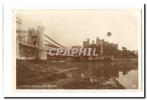 Grande Bretagne Ansichtskarte AK Conway Castle and bridge