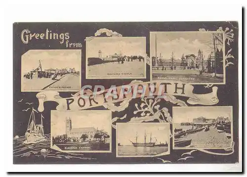 Grande Bretagne Cartes postales Greetings from portsmouth